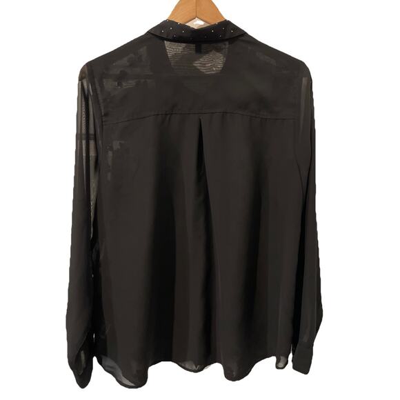 3 for $25-Jessica Simpson Women's 1X Floral Sheer Blouse With Collar - Picture 2 of 7